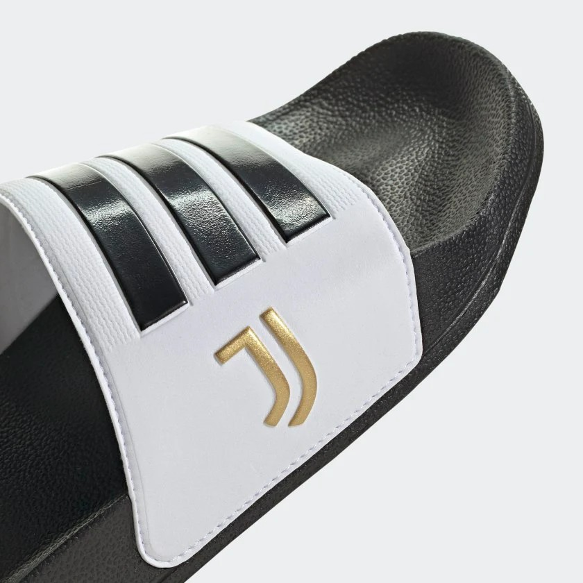 ADILETTE SHOWER SLIDES Cloud White / Core Black / Matte Gold